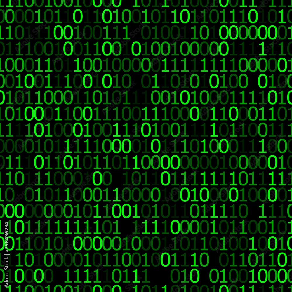 Modern background with green numbers on a black background Modern background with green numbers on a black background