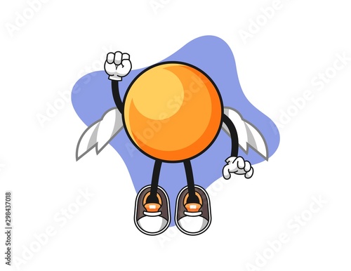 Ping pong ball fly cartoon. Mascot Character vector.