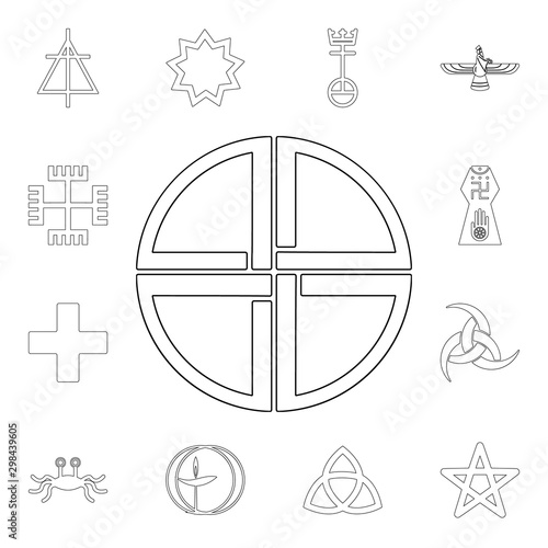 religion symbol, paganism outline icon. element of religion symbol illustration. signs and symbols icon can be used for web, logo, mobile app, ui, ux
