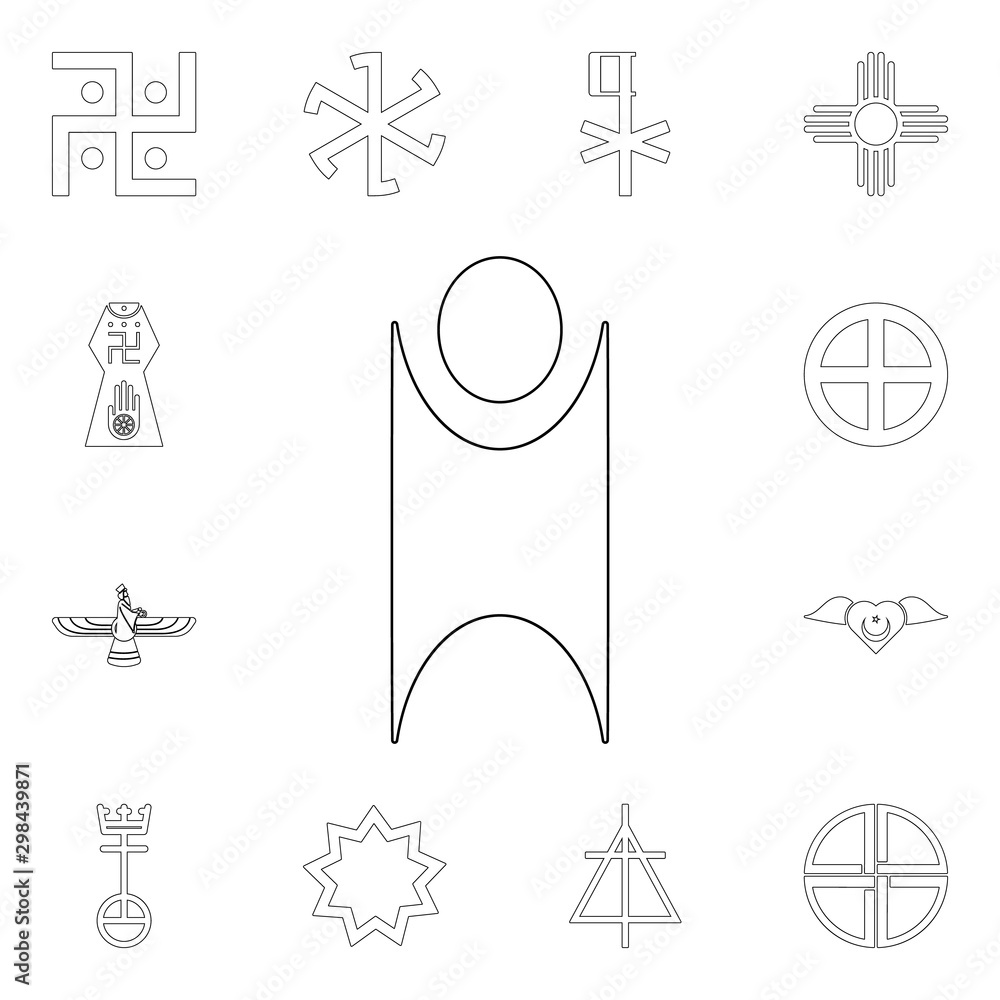 religion symbol, humanism outline icon. element of religion symbol illustration. signs and symbols icon can be used for web, logo, mobile app, ui, ux