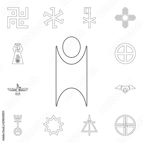 religion symbol, humanism outline icon. element of religion symbol illustration. signs and symbols icon can be used for web, logo, mobile app, ui, ux