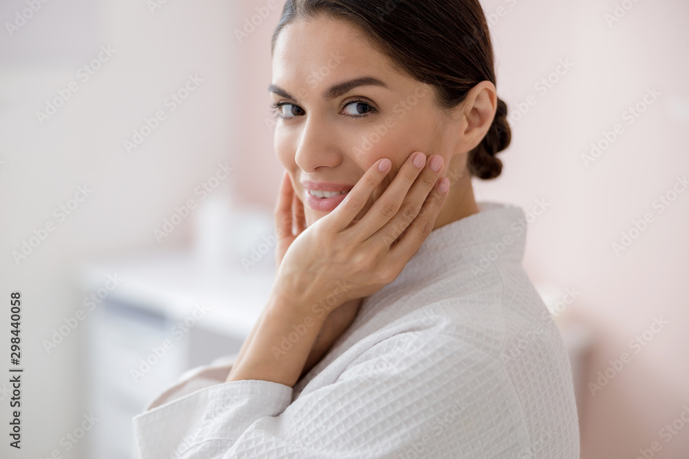 Beautiful lady looking at camera and smiling Beautiful lady looking at camera and smiling