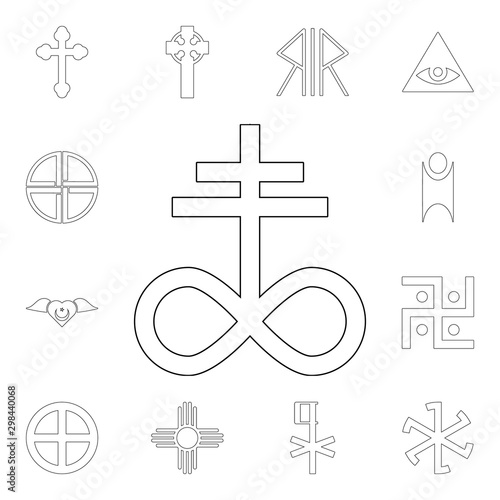 religion symbol, satanic church outline icon. element of religion symbol illustration. signs and symbols icon can be used for web, logo, mobile app, ui, ux