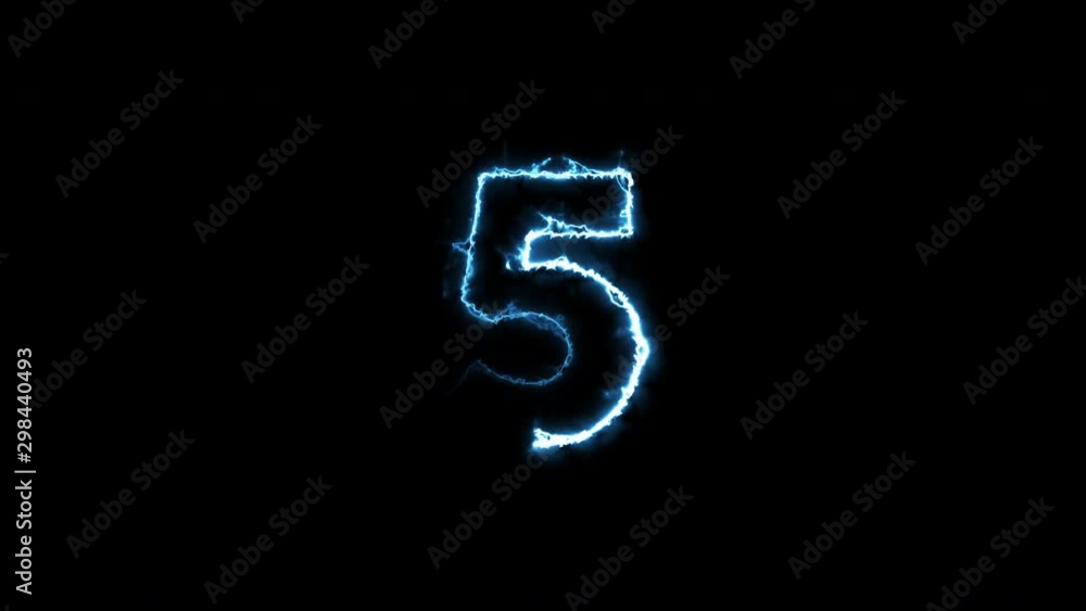 Neon bright glowing countdown timer from 10 to 0 seconds Neon bright glowing countdown timer from 10 to 0 seconds