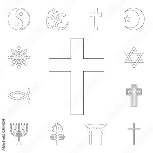 religion symbol, catholicism outline icon. element of religion symbol illustration. signs and symbols icon can be used for web, logo, mobile app, ui, ux