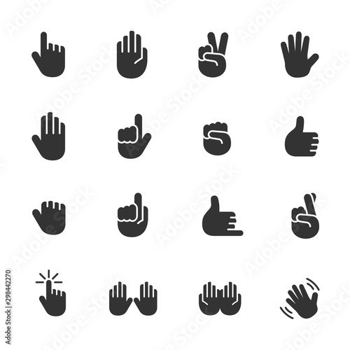 Vector set of hand icons.
