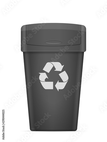 Swing lid trash can