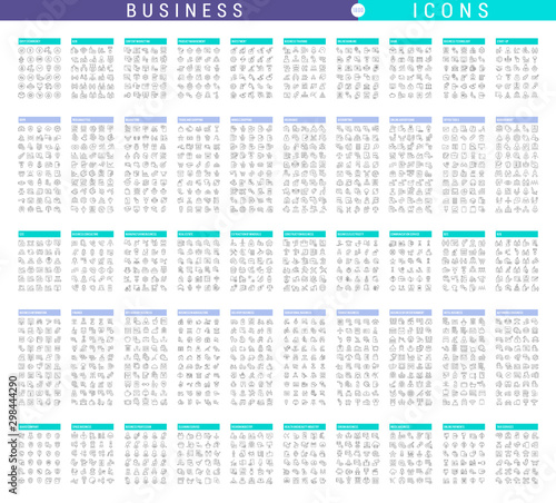 Collection of Linear Business Icons