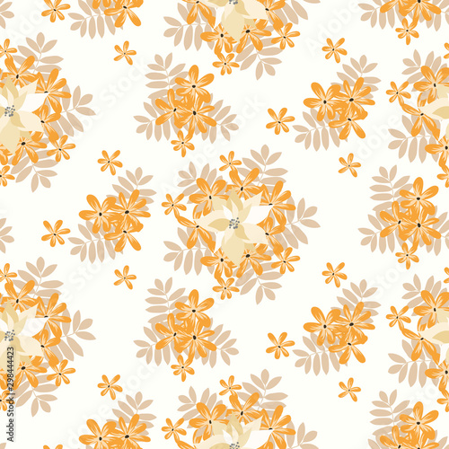 Fashionable pattern in small flowers. Floral seamless background for textiles, fabrics, covers, wallpapers, print, gift wrapping and scrapbooking. Raster copy.