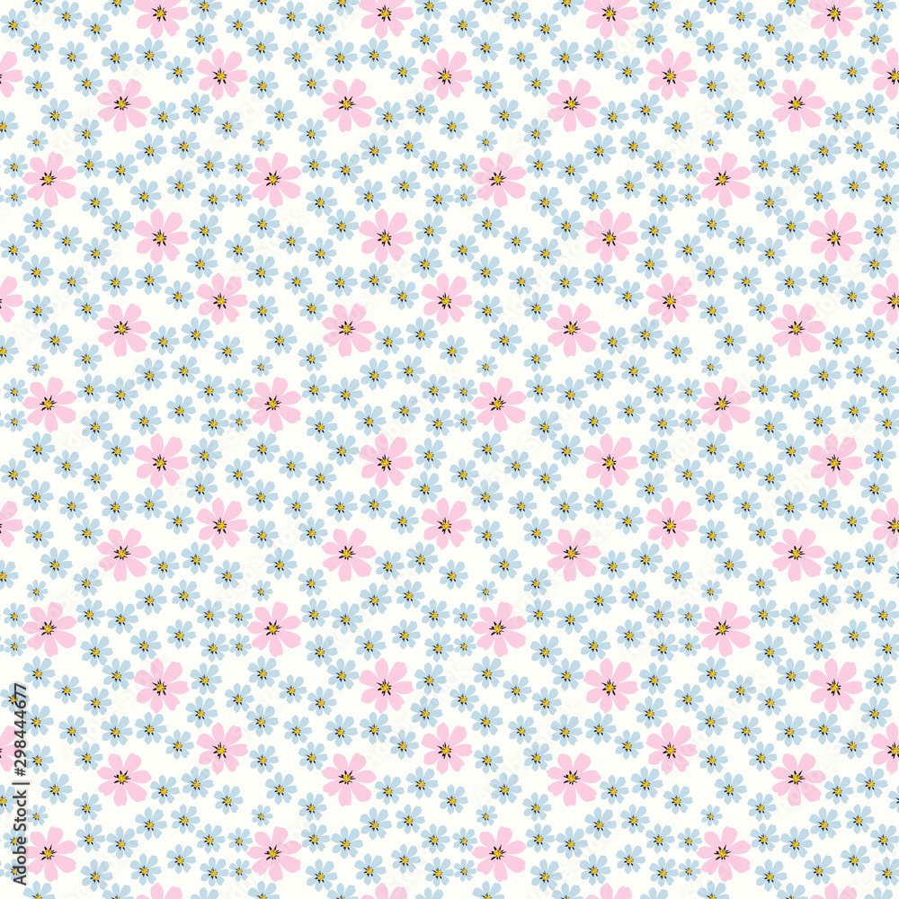 Fashionable pattern in small flowers. Floral seamless background for textiles, fabrics, covers, wallpapers, print, gift wrapping and scrapbooking. Raster copy.