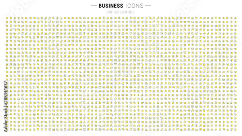 Set Linear Icons of Business