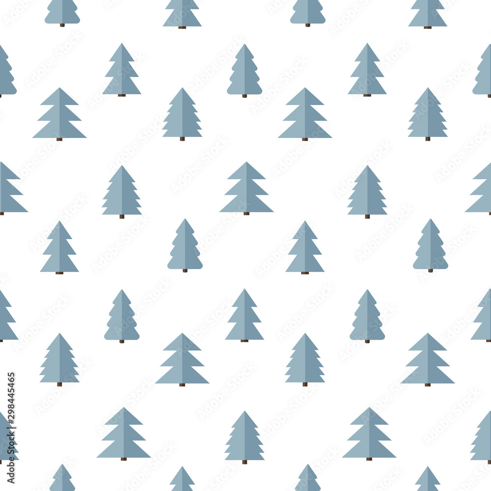 Obraz premium Seamless christmas tree pattern. Background merry christmas textiles, fabrics, cotton fabric, covers, wallpaper, print, gift wrapping, postcard, scrapbooking. Raster copy.