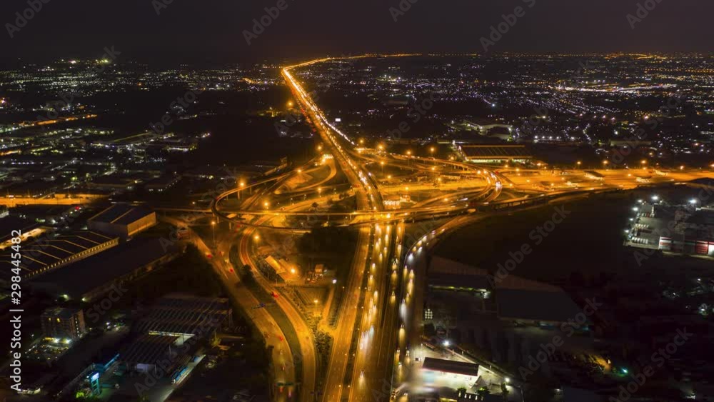 Hyperlapse timelapse of city traffic on 4-way stop street intersection ...