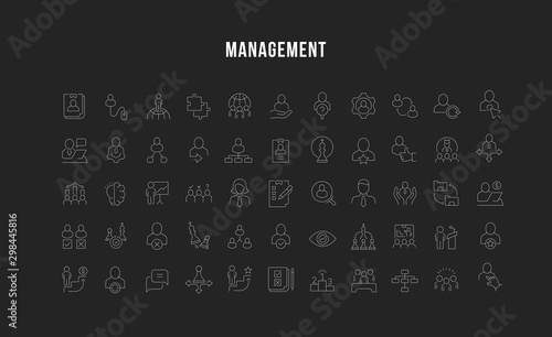 Set Vector Line Icons of Management