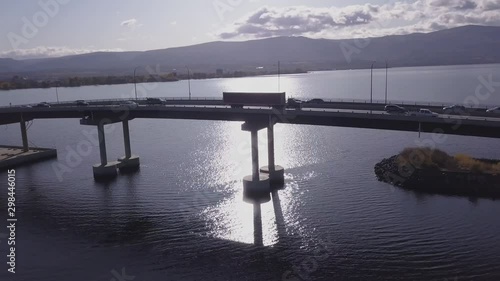 Wallpaper Mural Vehicle traffic crossing a tall floating bridge in bright sunshine 4 of 7 Torontodigital.ca