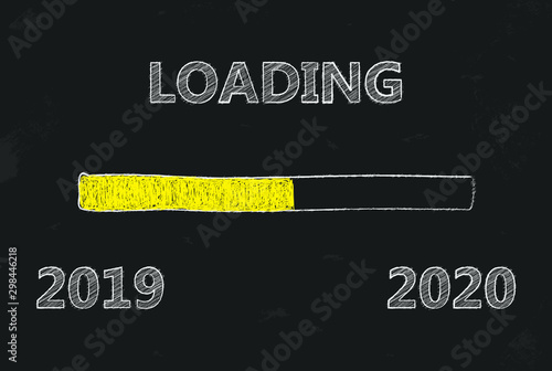 Vektor - Tafel - loading 2019 - 2020 - Kreide - Schultafel - Ladebalken