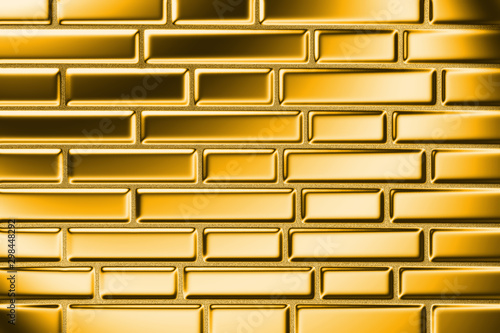 Golden brick wall