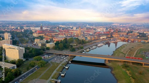 Wallpaper Mural Dresden germany skyline aerial view from above drone video in 4k. Torontodigital.ca