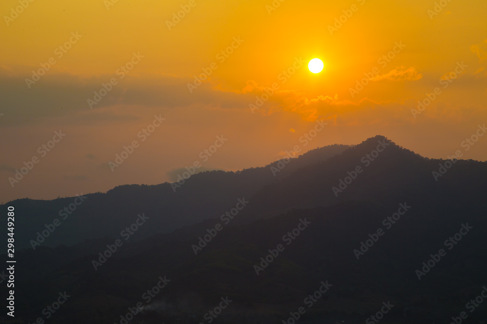 Nature landscape morning sunrise on mountain