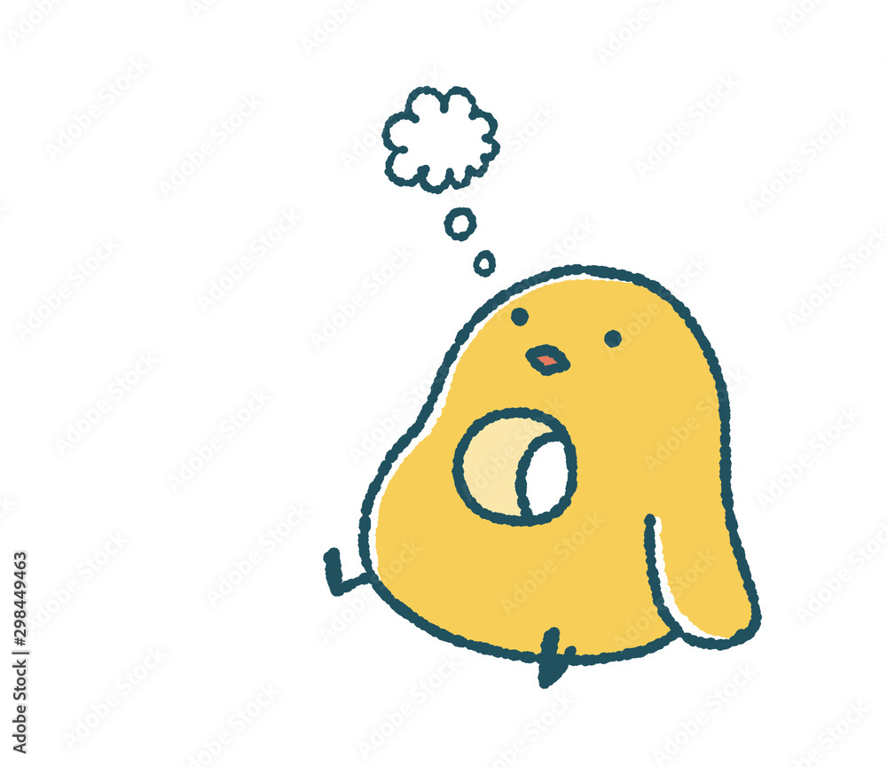 ゆるいひよこは心にぽっかり穴が開く Stock イラスト Adobe Stock