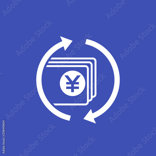chinese yuan money exchange, vector icon