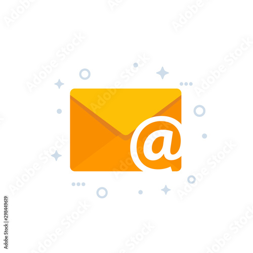 email vector icon on white, flat design