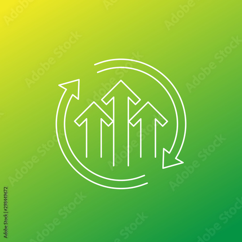 growth cycle icon, thin line design