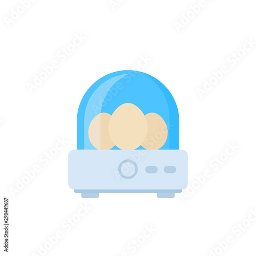 incubator with eggs vector icon, flat