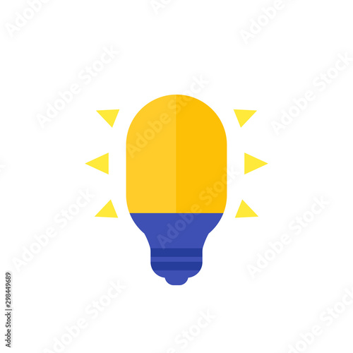 led bulb icon, flat vector