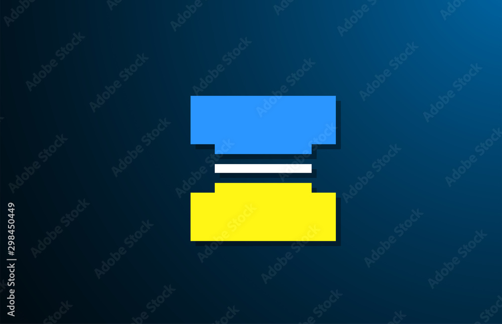 I yellow blue bold logo letter alphabet for company icon design I yellow blue bold logo letter alphabet for company icon design