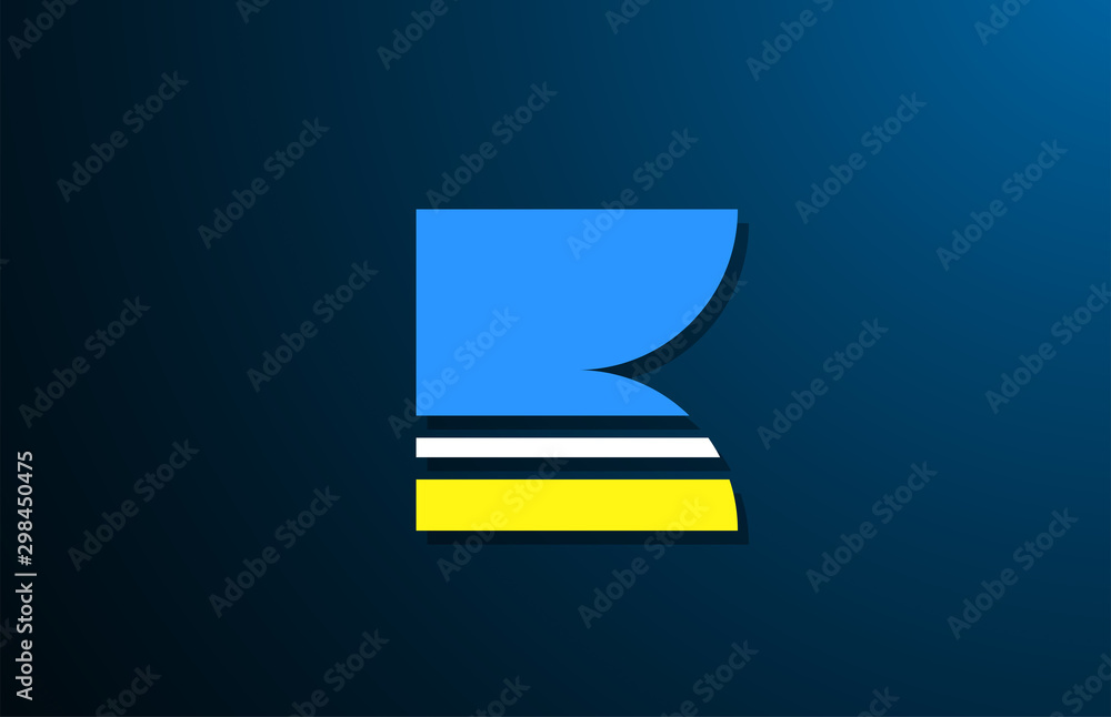 K yellow blue bold logo letter alphabet for company icon design K yellow blue bold logo letter alphabet for company icon design