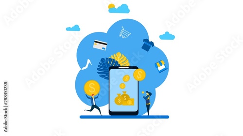  Cash Back concept design with Tiny People Character Concept Vector Illustration, Suitable For web landing page,Wallpaper, Background, Card, banner,Book Illustration