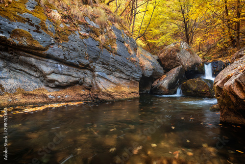 Autumn mountain colors of Old River   Stara reka     located at Central Balkan national park in Bulgaria