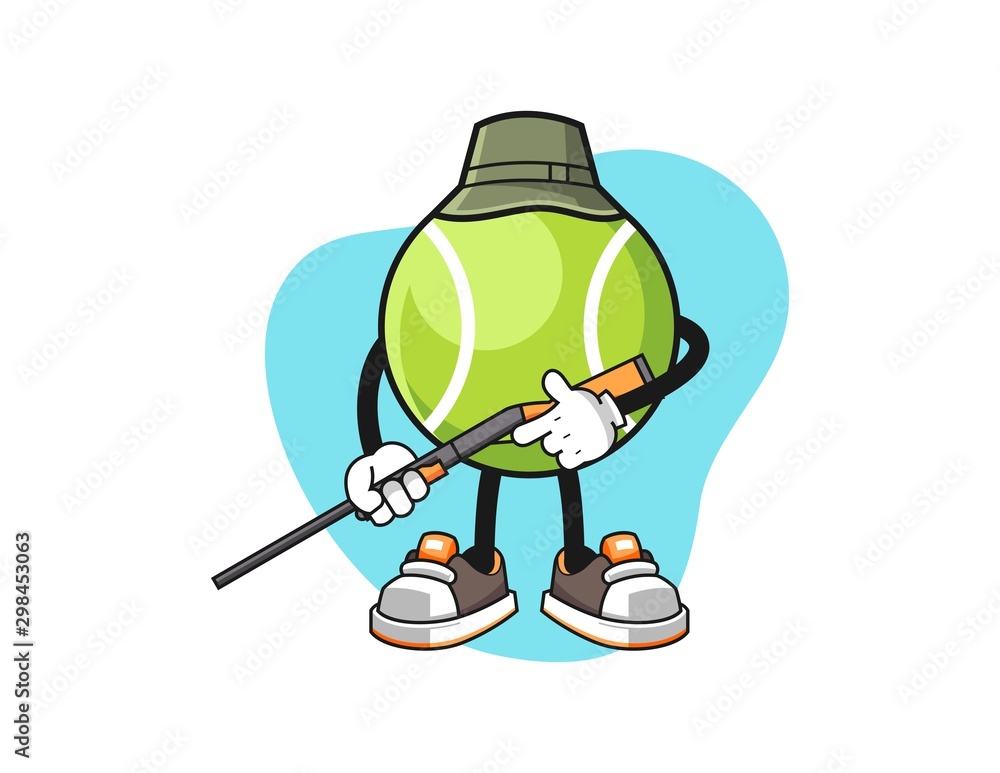 Tennis ball hunter cartoon. Mascot Character vector. Tennis ball hunter cartoon. Mascot Character vector.