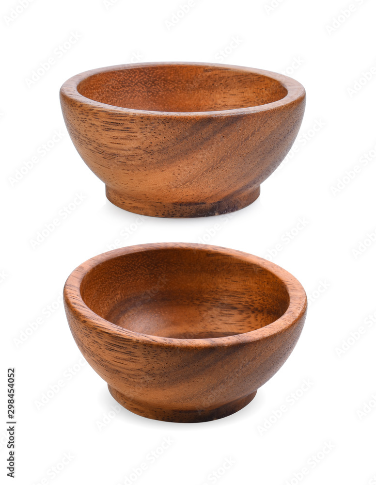 wood bowl on white background wood bowl on white background