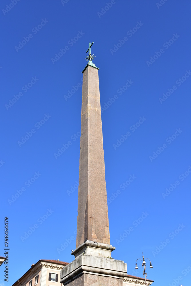 Esquilino Roman Obelisk close to Santa Maria Maggiore Basilica. Rome, Italy.