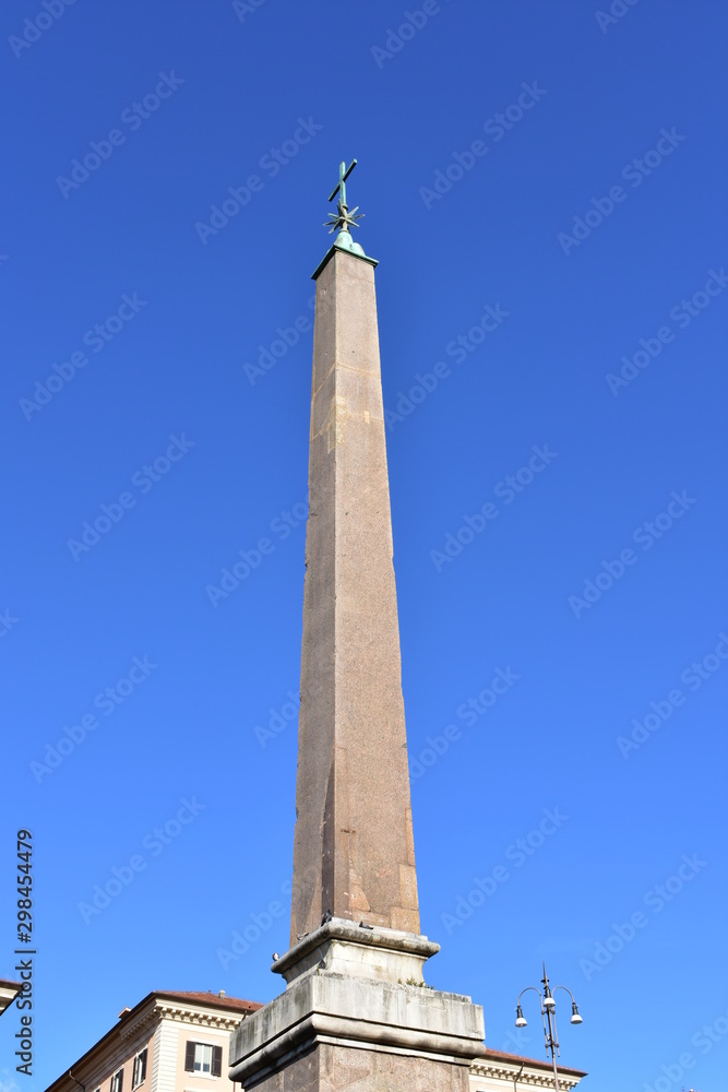 Fototapeta premium Esquilino Roman Obelisk close to Santa Maria Maggiore Basilica. Rome, Italy.