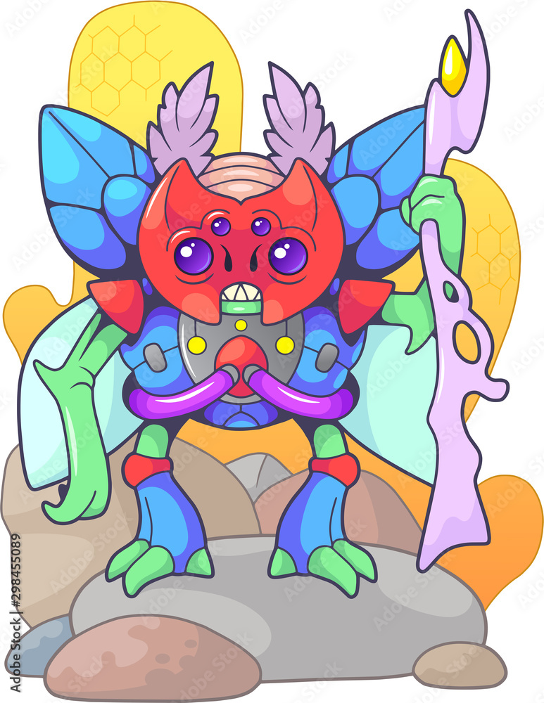 cute cartoon alien bug from outer space, funny illustration cute cartoon alien bug from outer space, funny illustration