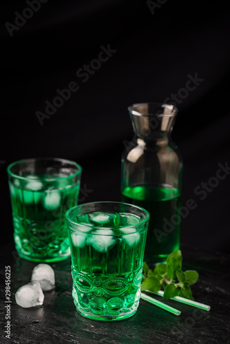 Alcoholic green cocktail