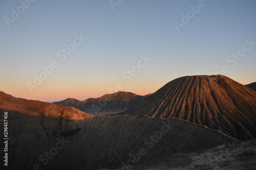 Standing next to the Bromo crater ate sunrise  Indonesia