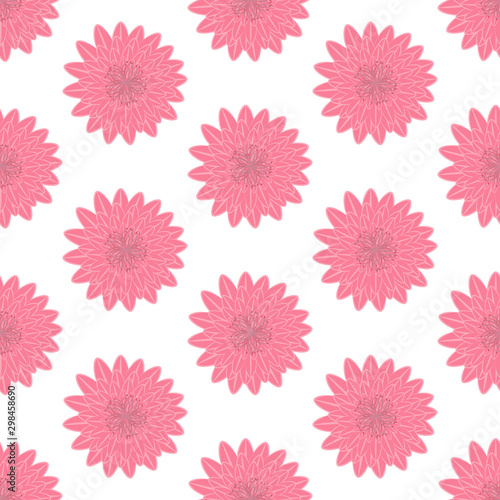 Michaelmas daisy flower seamless pattern