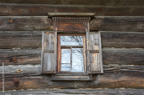 Window with shutters. House of Tsipelev. Kostroma region. The middle of the 19th century.