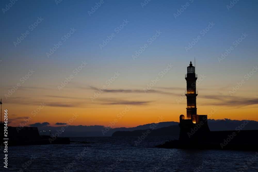 lighthouse at sunset