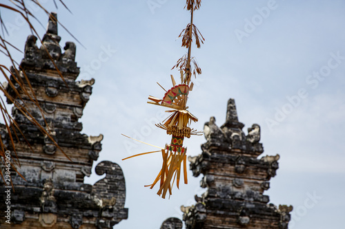 Classic balinese penjor, One of the main symbols of Bali island photo