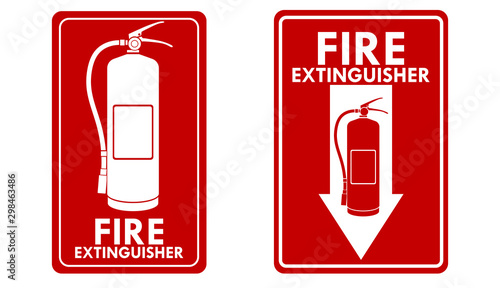 Red Fire Extinguisher Label Set.
