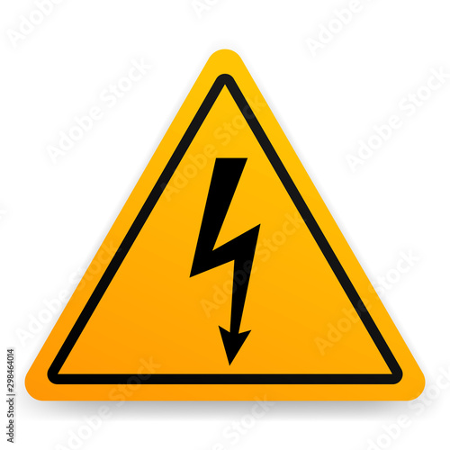 Electrical danger sign, vector sign.