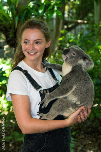 Photography Young woman with Koala