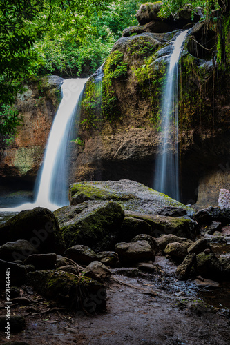Haew Suwat Waterfall Khao Yai National Park, Nakhon Ratchasima, Thailand Waterfall view from the inside of the cave