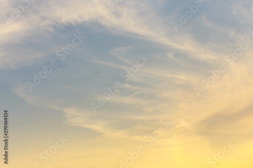 Beautiful sky and clouds in dark blue in the evening for background and decoration