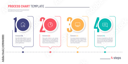 Vector infographic numbered process chart template. Four steps